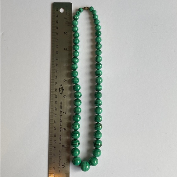 Vintage Malachite Bead Necklace - Picture 3 of 14